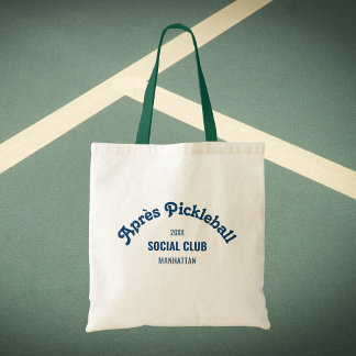 Retro Green Après Pickle Ball Social Club Tote Bag
