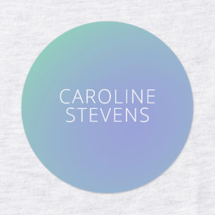 Retro Green Blue Gradient   Gepersonaliseerde naam Labels