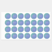 Retro Green Blue Gradient | Gepersonaliseerde naam Labels (Vel)
