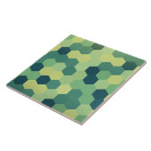 Retro Green Blue Yellow Hexagon Patroon Tegeltje (Zijkant)