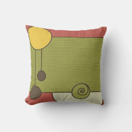  Retro Green Burnt Oranje Yellow Pillow Buitenkussen
