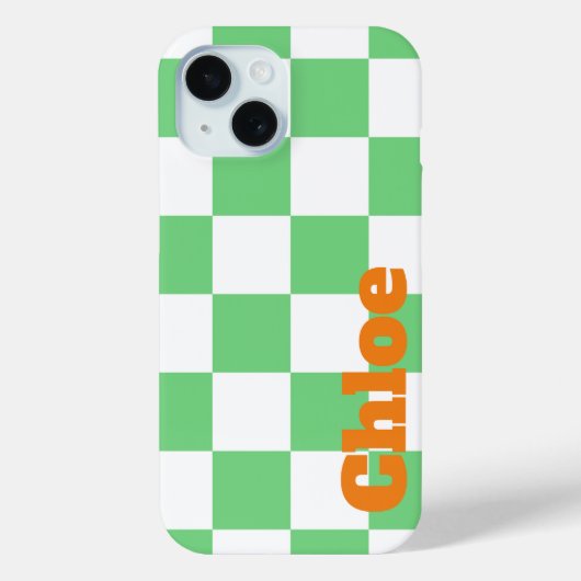 Retro Green Chessboard Checkerboard Tegel Y2K Case-Mate iPhone Case (Achterkant)