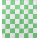 Retro Green Chessboard Checkerboard Tegel Y2K Douchegordijn (Voorkant)