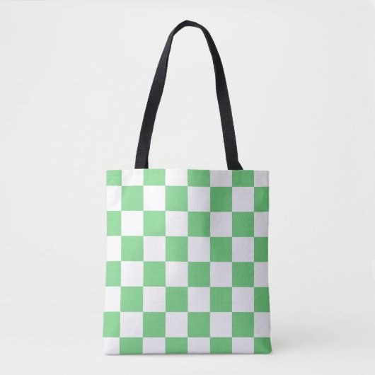 Retro Green Chessboard Checkerboard Tegel Y2K Draagtas (Voorkant)