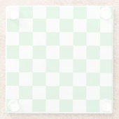 Retro Green Chessboard Checkerboard Tegel Y2K Glazen Onderzetter (Achterkant)