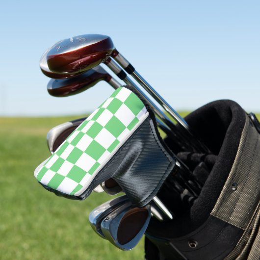 Retro Green Chessboard Checkerboard Tegel Y2K Golfheadcover (Insitu)