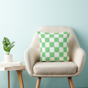 Retro Green Chessboard Checkerboard Tegel Y2K Kussen