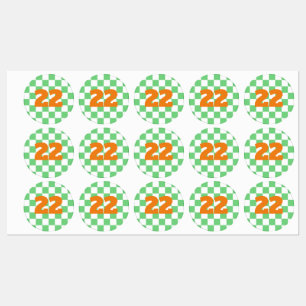 Retro Green Chessboard Checkerboard Tegel Y2K Labels