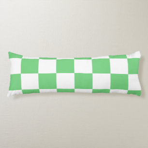Retro Green Chessboard Checkerboard Tegel Y2K Lichaamskussen