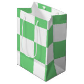 Retro Green Chessboard Checkerboard Tegel Y2K Medium Cadeauzakje (Voorkant Gekanteld)