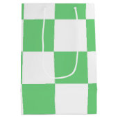 Retro Green Chessboard Checkerboard Tegel Y2K Medium Cadeauzakje (Achterkant)