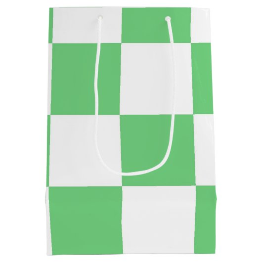 Retro Green Chessboard Checkerboard Tegel Y2K Medium Cadeauzakje (Achterkant)