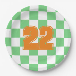Retro Green Chessboard Checkerboard Tegel Y2K Papieren Bordje