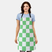 Retro Green Chessboard Checkerboard Tegel Y2K Schort (Gedragen)