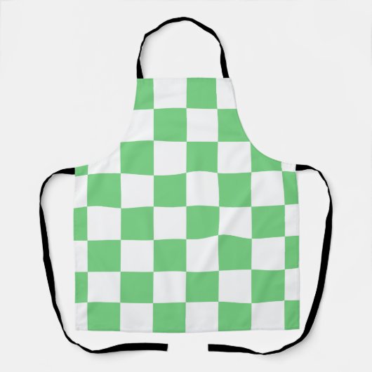 Retro Green Chessboard Checkerboard Tegel Y2K Schort (Voorkant)