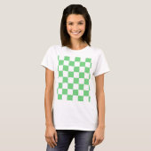 Retro Green Chessboard Checkerboard Tegel Y2K T-shirt (Voorkant volledig)