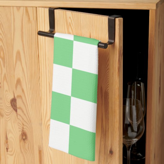 Retro Green Chessboard Checkerboard Tegel Y2K Theedoek (Derde Gevouwen)