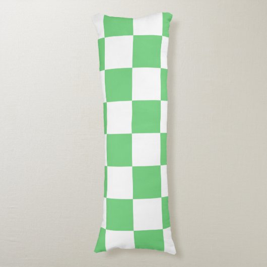 Retro Green Chessboard Tegel Y2K esthetisch patroo Lichaamskussen (Voorkant Verticaal)