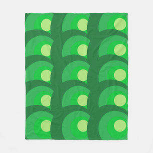 Retro Green Circles Fleece Deken
