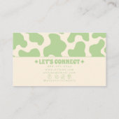 Retro Green Cream 70s Boho Groovy Funky Trendy Visitekaartje (Achterkant)