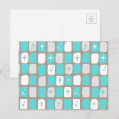 Retro Green Diamonds & Starbursts Briefkaart (Voorkant / Achterkant)