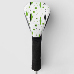 Retro Green Diamonds & Starbursts Driver Hoesje Golfheadcover