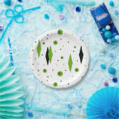 Retro Green Diamonds & Starbursts Paper Bord (Feest)