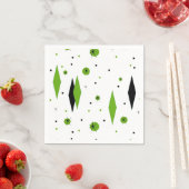 Retro Green Diamonds & Starbursts Papieren servett Servetten (Insitu)