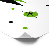 Retro Green Diamonds & Starbursts Poster (Hoek)