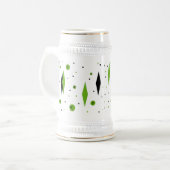 Retro Green Diamonds & Starbursts Stein Bierpul (Voorkant links)