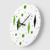 Retro Green Diamonds & Starbursts Wall Clock Grote Klok (Hoek)