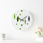 Retro Green Diamonds & Starbursts Wall Clock Grote Klok (Huis)