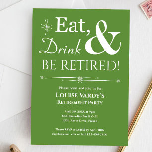 Retro Green Eat Drink en worden met pensioen Kaart