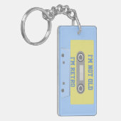 Retro Green en Blue Cassettebandje  Sleutelhanger (Voorkant Links)
