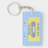 Retro Green en Blue Cassettebandje  Sleutelhanger (Voorkant)
