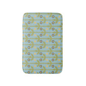 Retro Green en Blue Cute Folksy Floral Pattern Badmat (Voorkant Verticaal)
