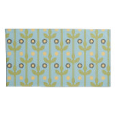 Retro Green en Blue Cute Folksy Floral Pattern Kussensloop (Achterkant-Rechts)