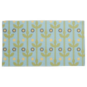 Retro Green en Blue Cute Folksy Floral Pattern Kussensloop (Voorkant-Rechts)