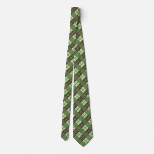 Retro Green en Brown Pset Pattern Stropdas (Achterkant)