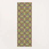 Retro Green en Oranje Abstract Floral Pattern Yogamat (Achterkant)