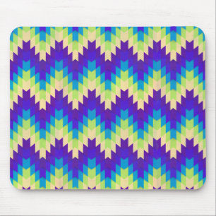 Retro Green en Paars Wacky Geometric Pattern Muismat