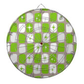 Retro Green en White Starbursts Dartboard Dartbord (Voorkant)