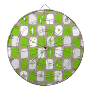 Retro Green en White Starbursts Dartboard Dartbord