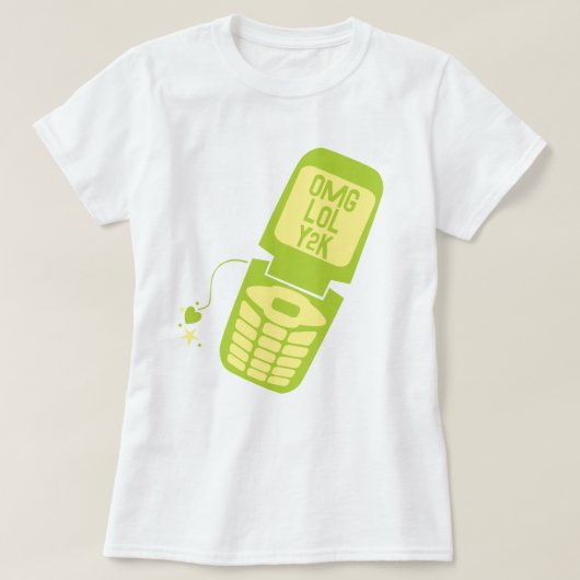 Retro Green Flip Phone T-Shirt (Design voorkant)