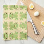 Retro Green Frog Pattern Theedoek (Quarter Fold)