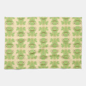 Retro Green Frog Pattern Theedoek (Horizontaal)