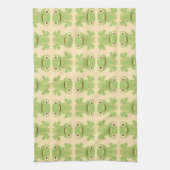 Retro Green Frog Pattern Theedoek (Verticaal)