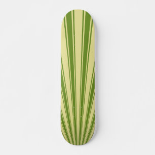 Retro Green Funky Sun Rays Achtergrond Skateboard