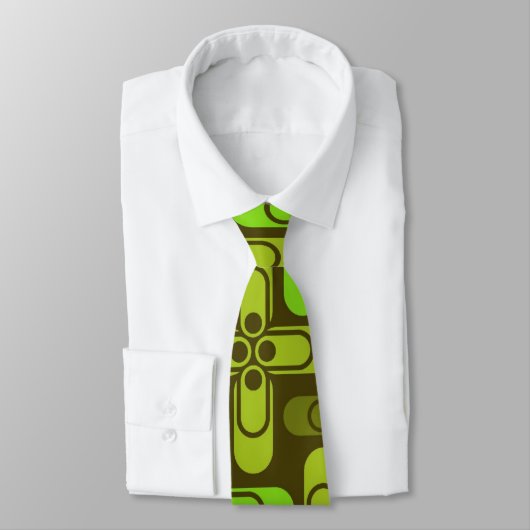 Retro Green Gamer Pattern-Stropdas Stropdas (Gebonden)