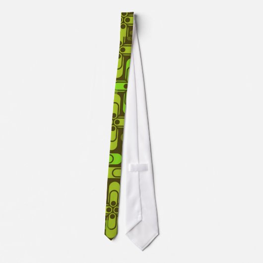 Retro Green Gamer Pattern-Stropdas Stropdas (Achterkant)